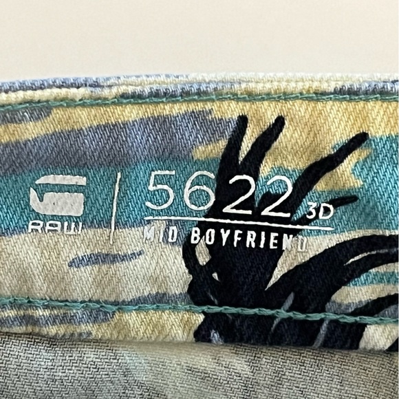 G Star Raw Elwood 5622 3D Mid Boyfriend Hawaii Aloha Print Jeans Pharrell 33x28 - Picture 12 of 16